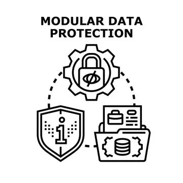 Modular data protection concept with secure information management Stock Illustration