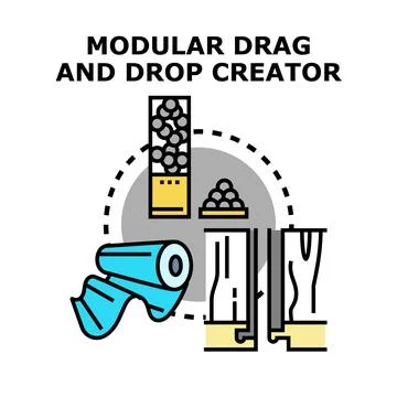 Modular drag and drop creator system vector Illustrazione stock