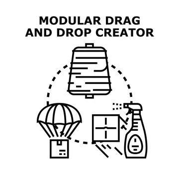 Modular drag and drop creator vector concept illustration 库存插图