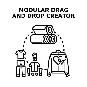 Modular drag and drop creator for fashion design Stock Illustration