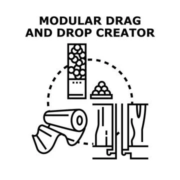 Modular drag and drop creator system vector Stock Illustration
