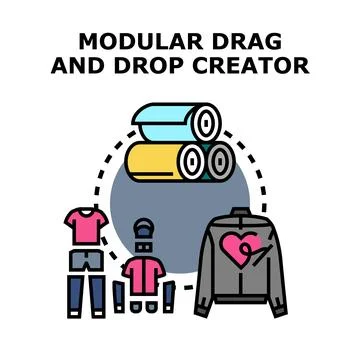Modular drag and drop creator for fashion design Ilustração Stock