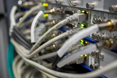 Modular DVB to IP gateway system for IPTV headends encoders Stock Photos