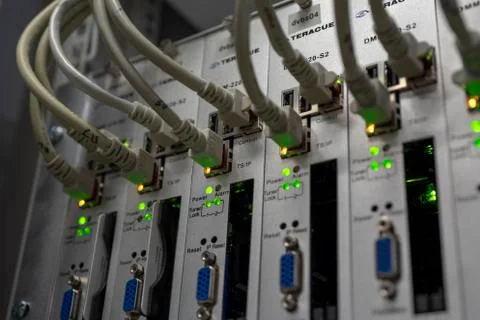 Modular DVB to IP gateway system for IPTV headends Stock Photos