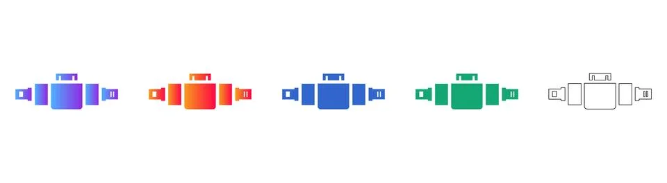 Modular Electronic Connector Interface Icons 스톡 일러스트