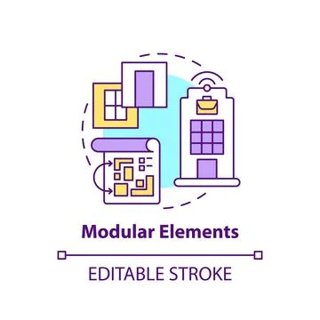 Modular elements concept icon Stock Illustration