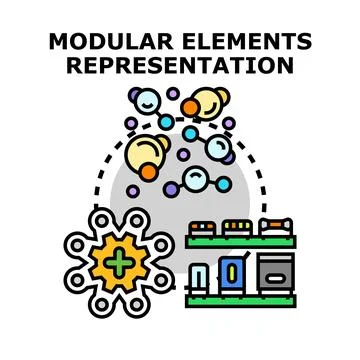 Modular elements developing system abstract concept Illustrazione stock