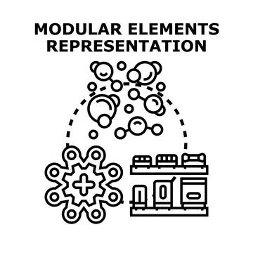 Modular elements developing system abstract concept Stock Illustration
