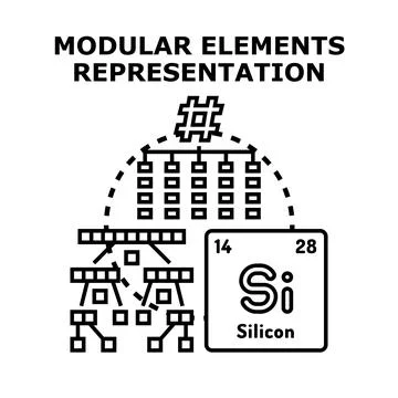 Modular elements representation connecting silicon computing and data structu 库存插图