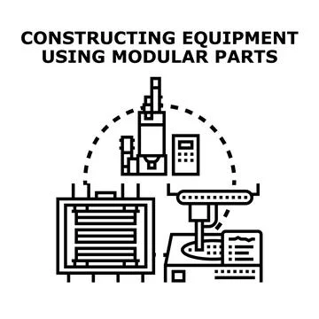 Modular equipment concept for industrial technology manufacturing Stock Illustration