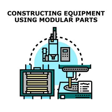 Modular equipment concept for industrial technology manufacturing Stock Illustration