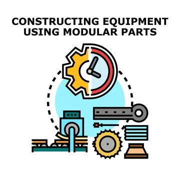 Modular equipment manufacturing process engineering concept Stock Illustration