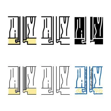 Modular floor puzzle color icon styleset vector Stock Illustration