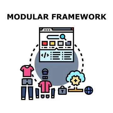 Modular framework concept for creating adaptive software and applications Stock Illustration