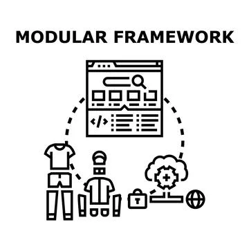 Modular framework concept for creating adaptive software and applications Stock Illustration
