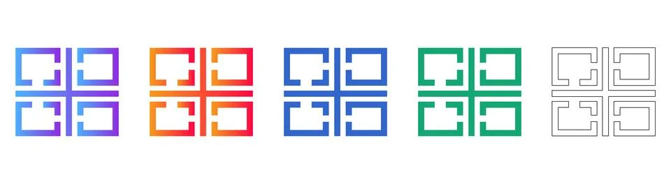 Modular Grid Layout Structure Icons Illustrazione stock