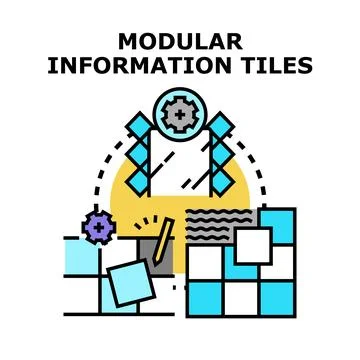 Modular information tiles organizing digital data system Stock Illustration