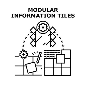 Modular information tiles organizing digital data system 스톡 일러스트