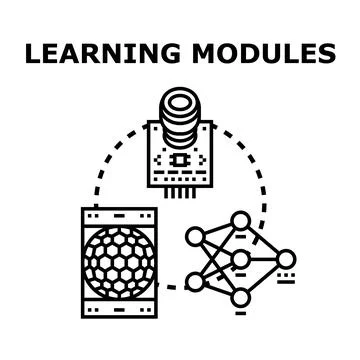 Modular learning system developing artificial intelligence concepts 스톡 일러스트