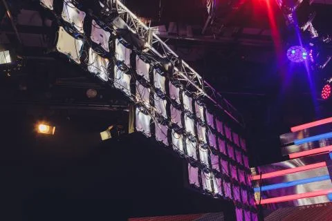 Modular LED display for a display screen wall to project video walls on the Stockfoto's