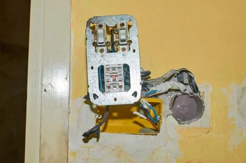 Modular light switcher installation Stock Photos