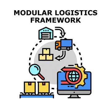 Modular logistics framework managing supply chain process Stock Illustration