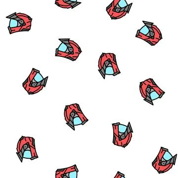 Modular motorcycle helmet vector seamless pattern Stock Illustration