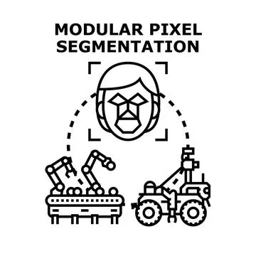 Modular pixel segmentation process with artificial intelligence Illustrazione stock