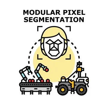 Modular pixel segmentation process with artificial intelligence 스톡 일러스트