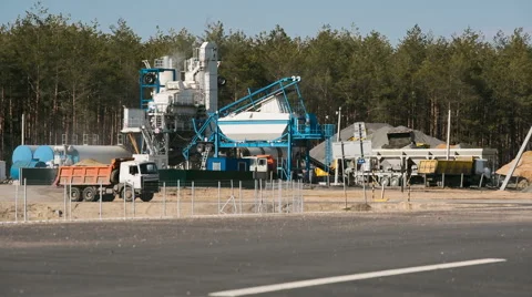 Modular plant for the production of asphalt Stock Footage 62784962