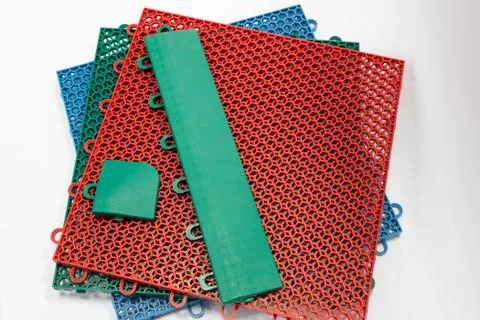 Modular plastic floor isolated on a white. Stock Photos