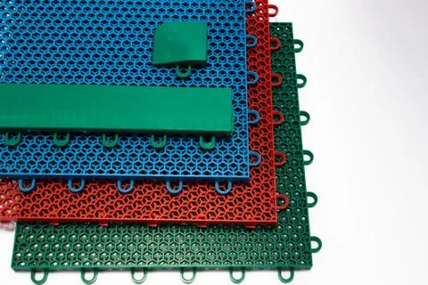 Modular plastic floor isolated on a white. Stock Photos