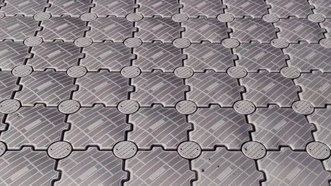 Modular plastic pontoon surface gently rocking on water. Stock Footage 334759508
