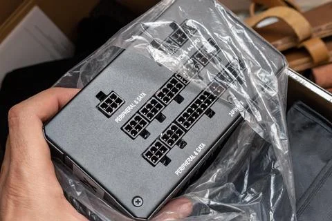 Modular power supply for a personal computer. The process computer maintenanc Stock Photos