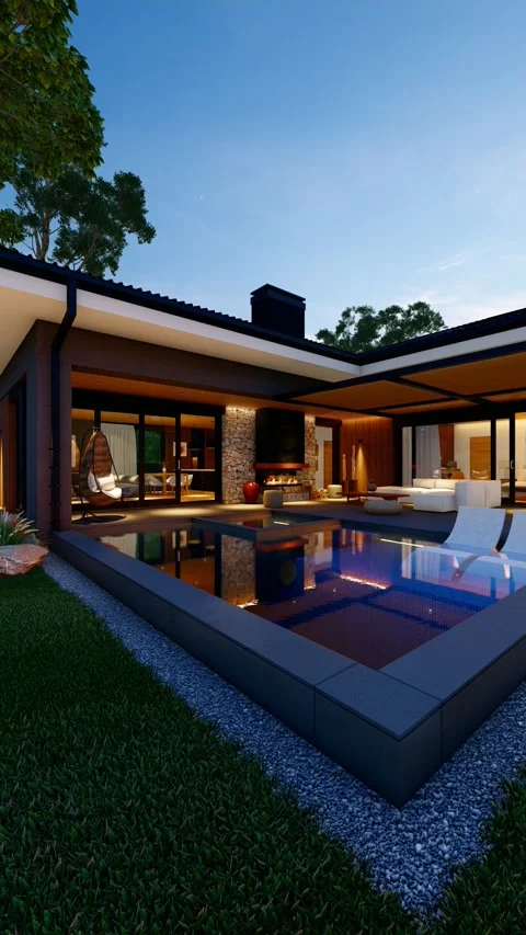 Modular Prefab House, 3 Bedrooms -158m2 Video stock 237608125