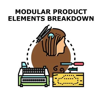 Modular product elements breakdown analyzing engineering design イラスト素材