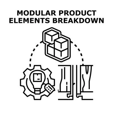 Modular product elements breakdown and design approach イラスト素材