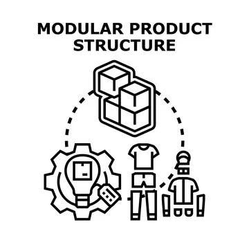 Modular product structure design and manufacturing concept Stock Illustration