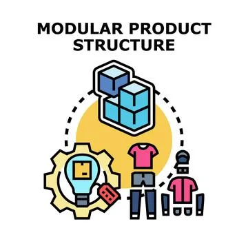 Modular product structure design and manufacturing concept Stock Illustration