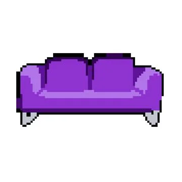 Modular reception sofa pixel art vector illustration Illustrazione stock