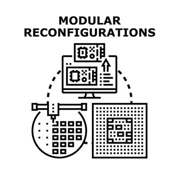Modular reconfigurations for adaptive technology and design Illustrazione stock
