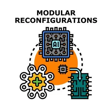 Modular reconfigurations for artificial intelligence system components Illustrazione stock