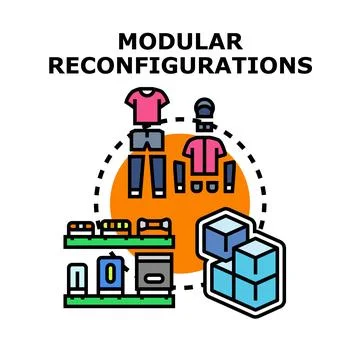 Modular reconfigurations for flexible product development concept Stockillustratie