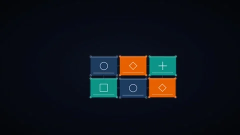 Modular System Assembly Loop, Connected Blocks Forming Organizational Structure 스톡 동영상 333631431
