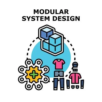 Modular system design creating adaptable and interconnected concepts Stock Illustration