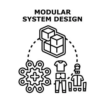 Modular system design creating adaptable and interconnected concepts Stock Illustration
