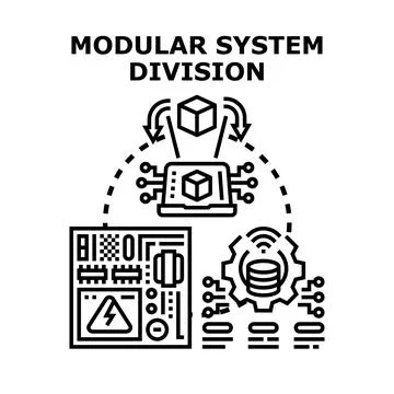 Modular system division and component architecture concept Stock Illustration