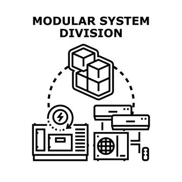 Modular system division creating scalable components Stock Illustration