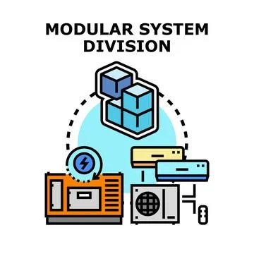 Modular system division creating scalable components Stock Illustration