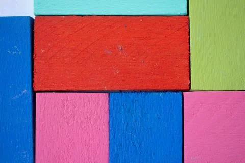 Modular system of various colors made of rustic Wood Stock Photos